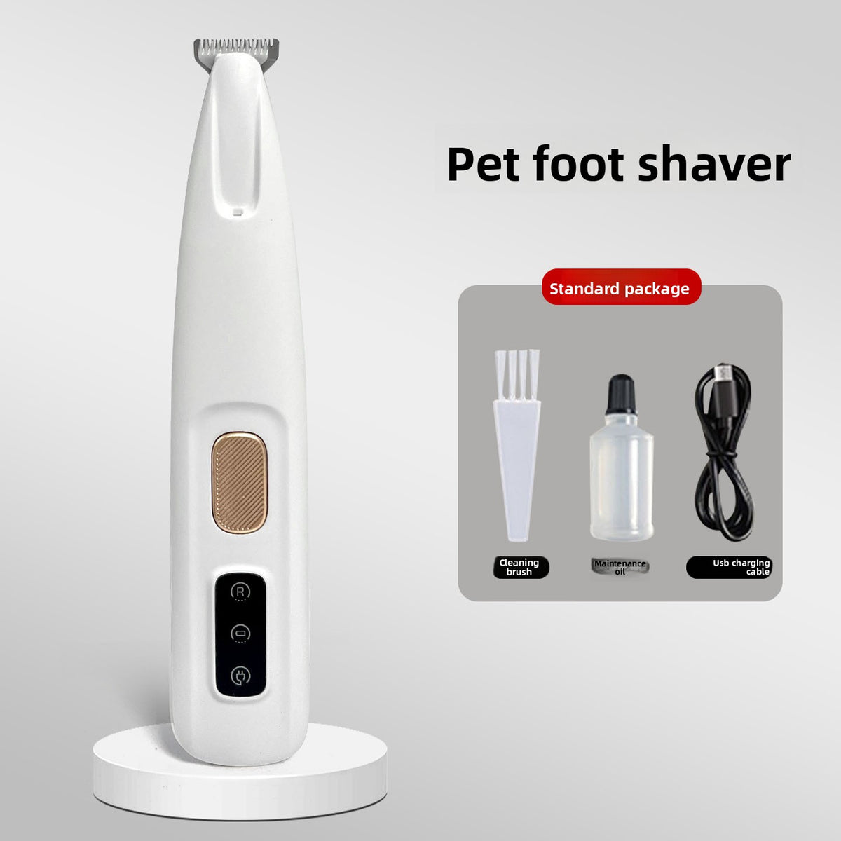 IPX5 Waterproof Pet Clipper with Ceramic Blade and LED Light