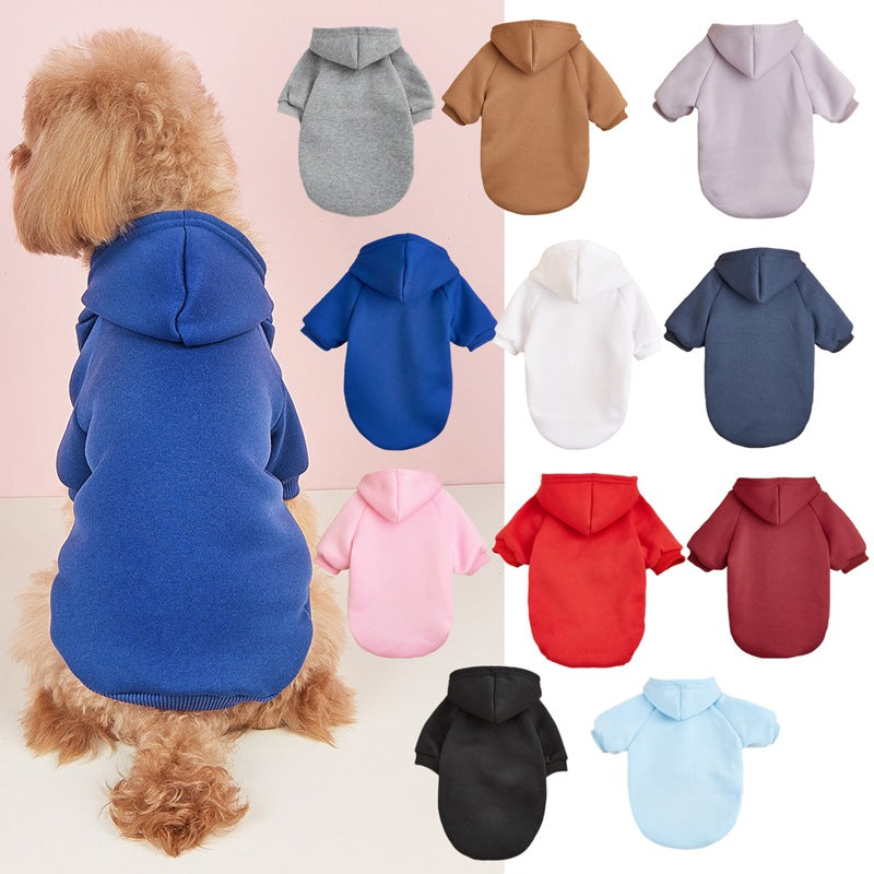 Classic hooded jumper for dogs and cats in Khaki, front view