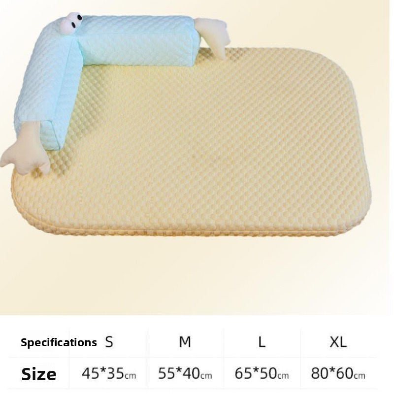 Big eye monster dog bed with washable cover, detail and texture view