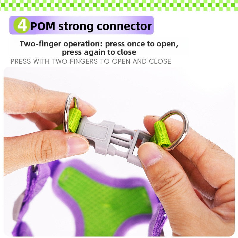 Breathable mesh X-harness with reflective strips, ideal for everyday use