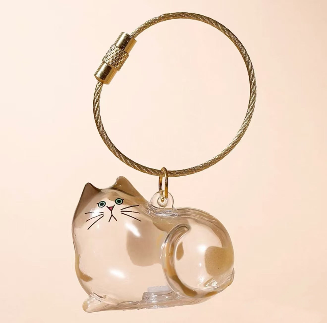 Transparent Animal Hair Memorial Keychain Pendant
