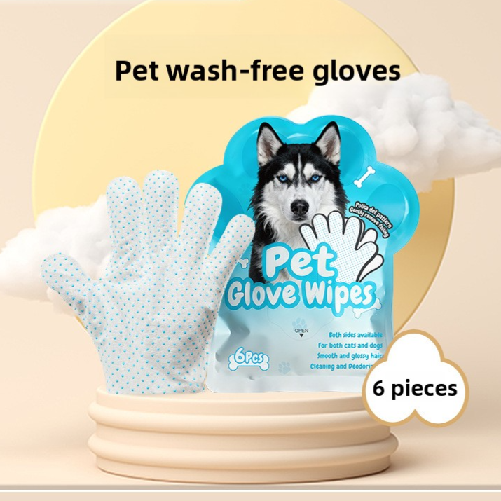 Pet Grooming Wipes and Disposable Gloves Kit for Cats and Dogs