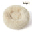 Plush round padded dog and cat bed in Beige