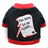 Cotton holiday pet T-shirt for small dogs and cats, showing size and shape