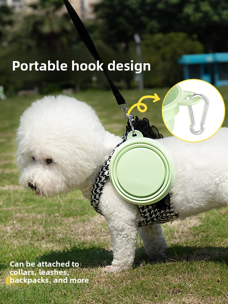 Foldable Food-Grade Silicone Pet Bowl for Travel in 350ml and 650ml Sizes for Pets