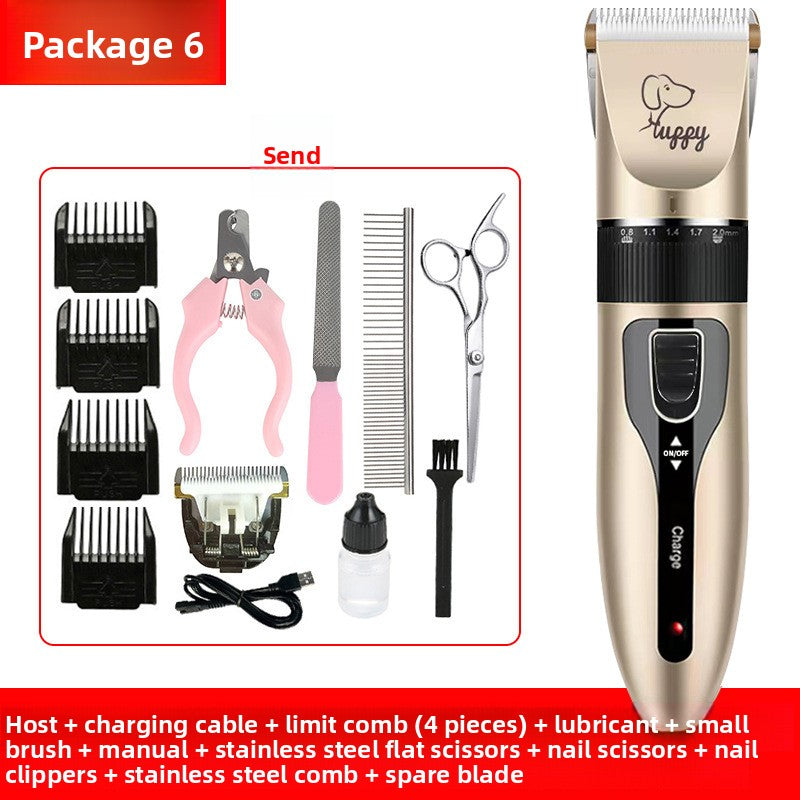 Cordless Dog Hair Clipper Kit with Thin or Thick Cutter Heads