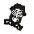 Dog wearing a glow in the dark skeleton costume