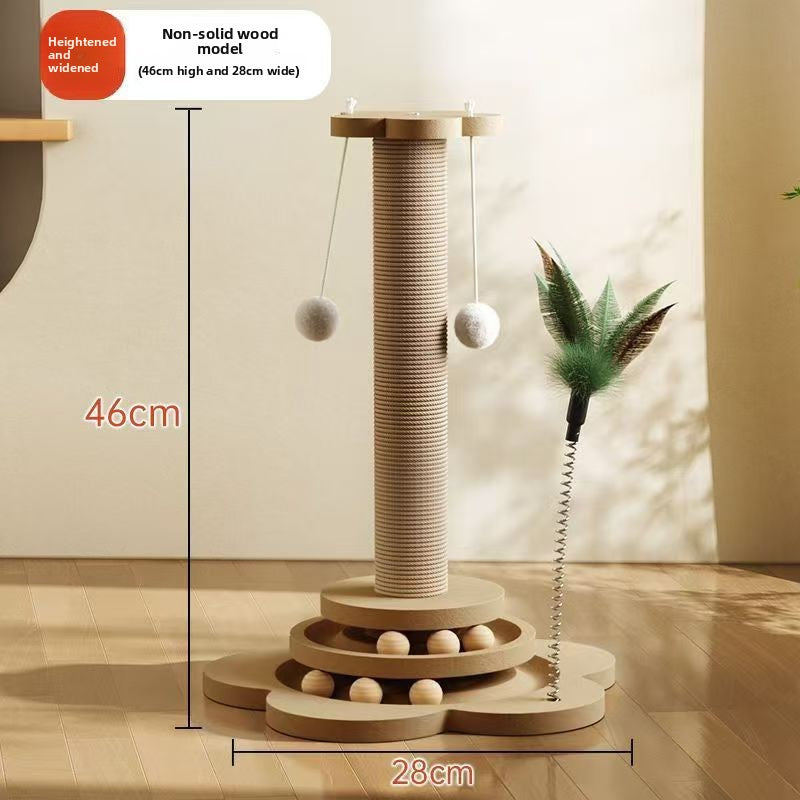 Cartoon cat climbing rack with sisal scratching post in Density Board, 46cm