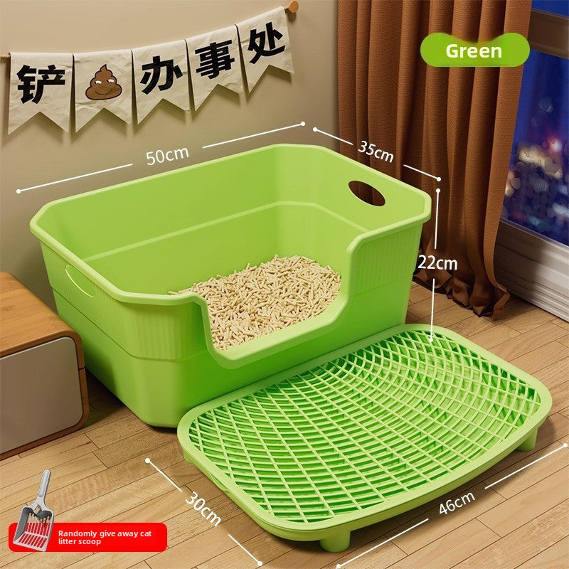 Double Layer Cat Litter Mat with Removable Feet and Anti-Splash