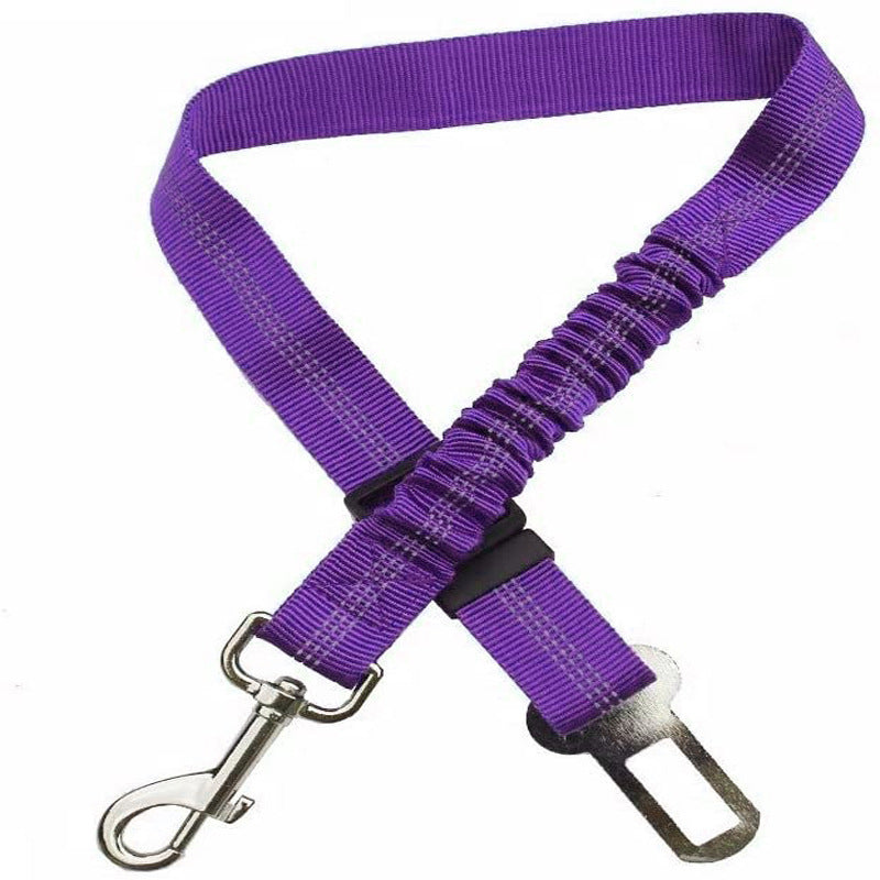 Dog car seat belt leads in many colours with metal clips