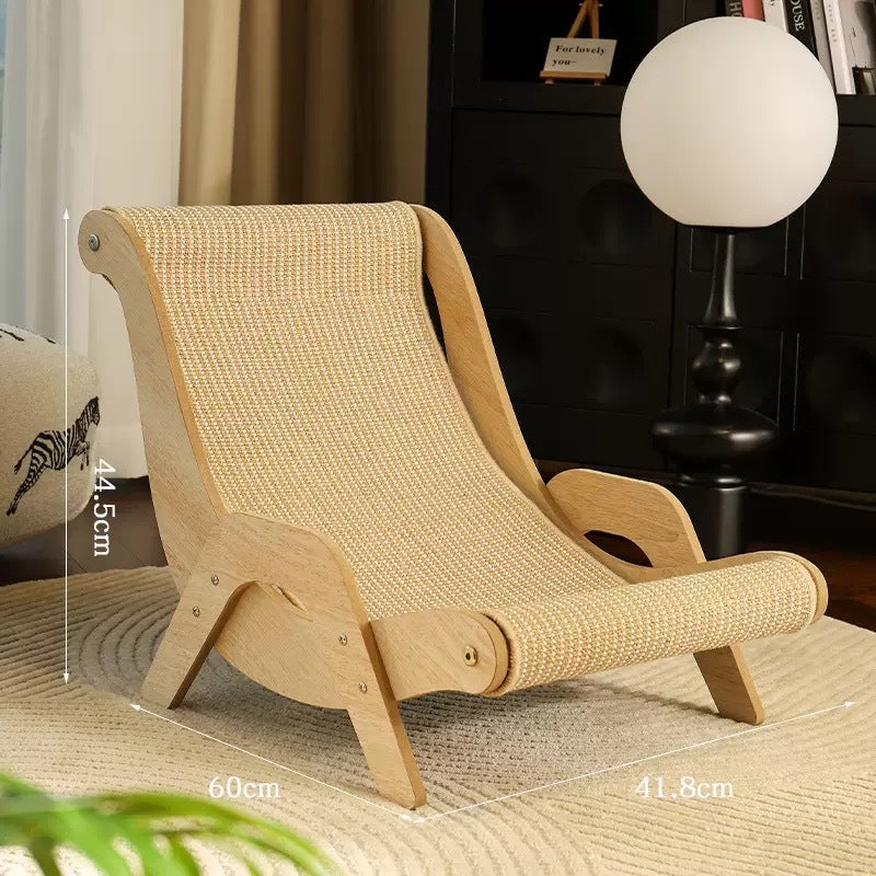 Cat scratcher lounge chair with climbing frame, main product photo