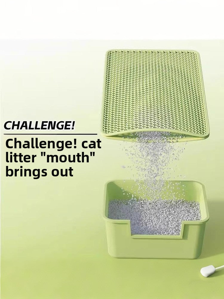 Waterproof Double Layer Cat Litter Mat with Anti-Slip Base