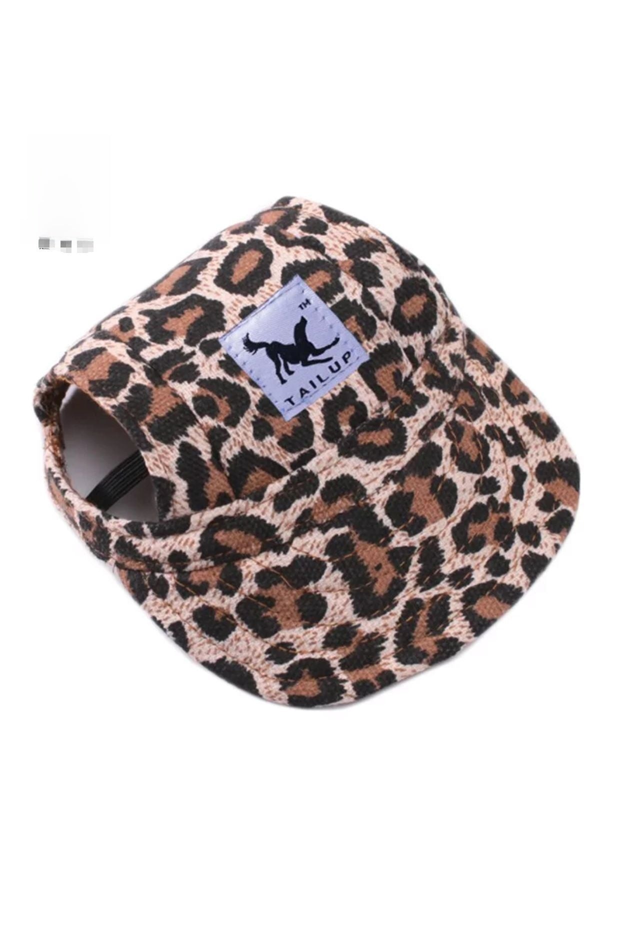 Canvas dog baseball cap for sun protection in Red, showing size and shape