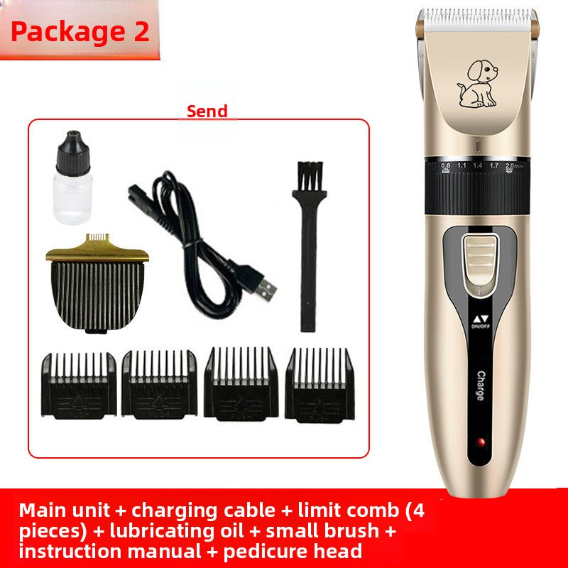 Quiet Cordless Pet Hair Clipper Set, Rechargeable for Dogs and Cats