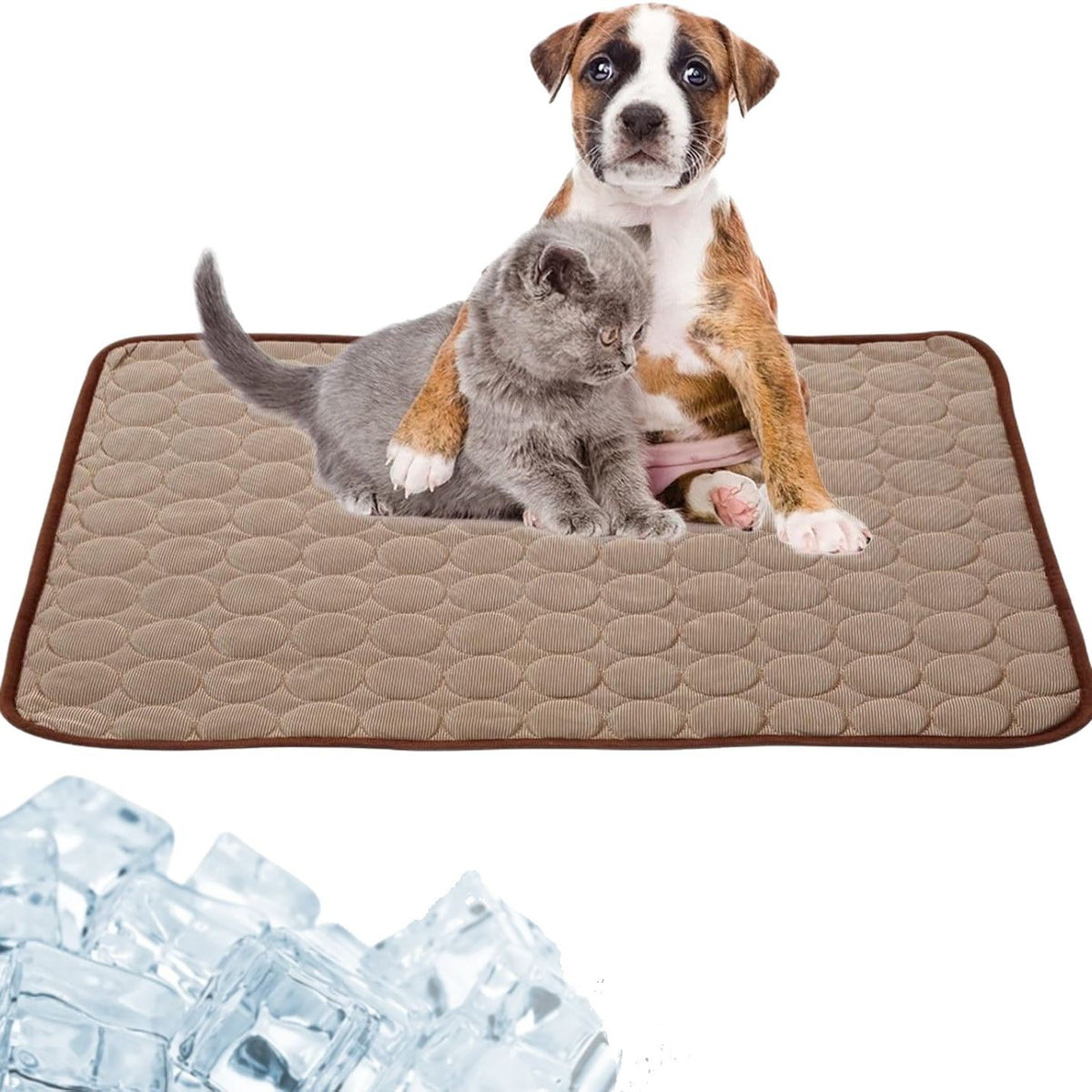 Ice silk cooling mat with waterproof layer, product detail photo