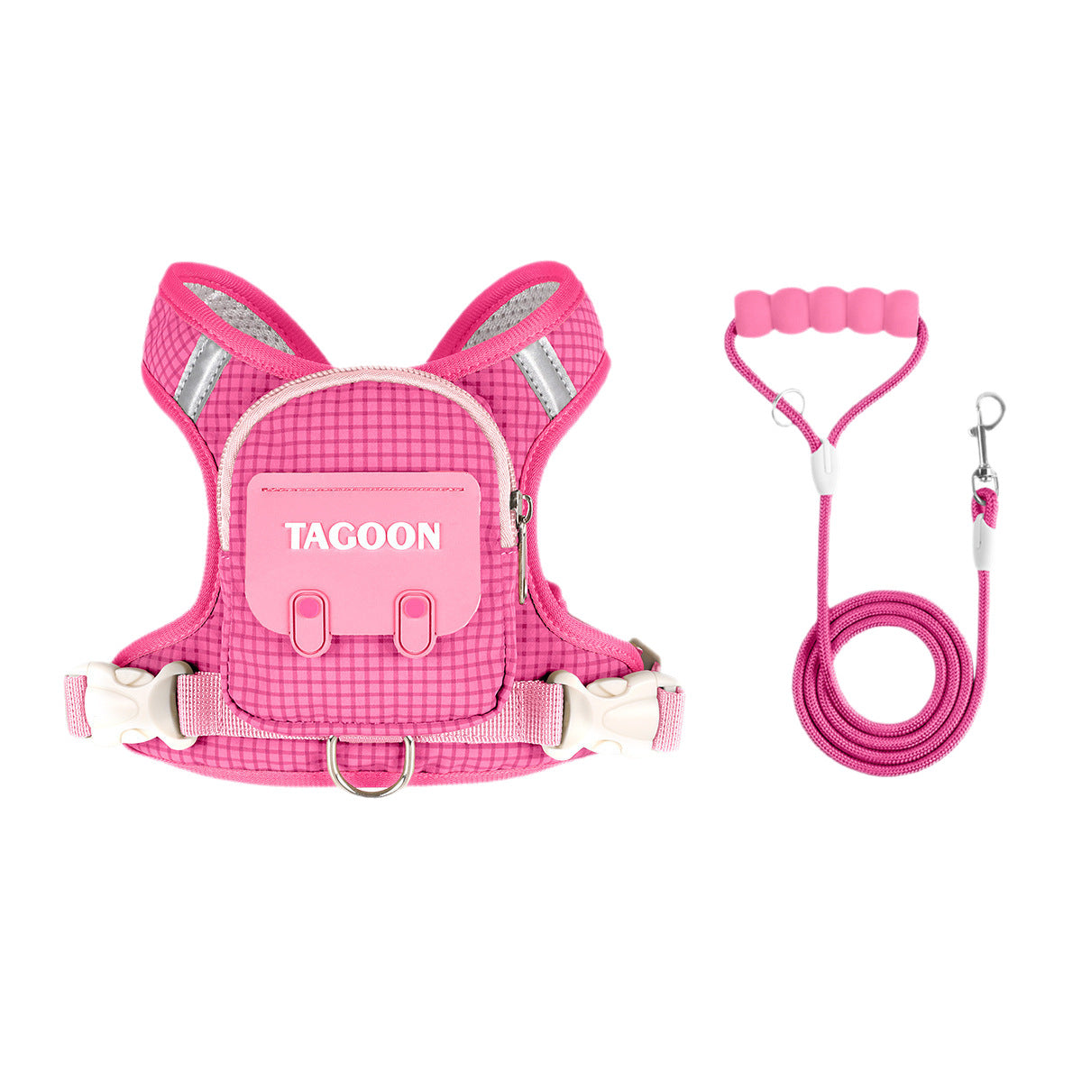 Breathable dog harness with built-in waste bag pouch, product image 5