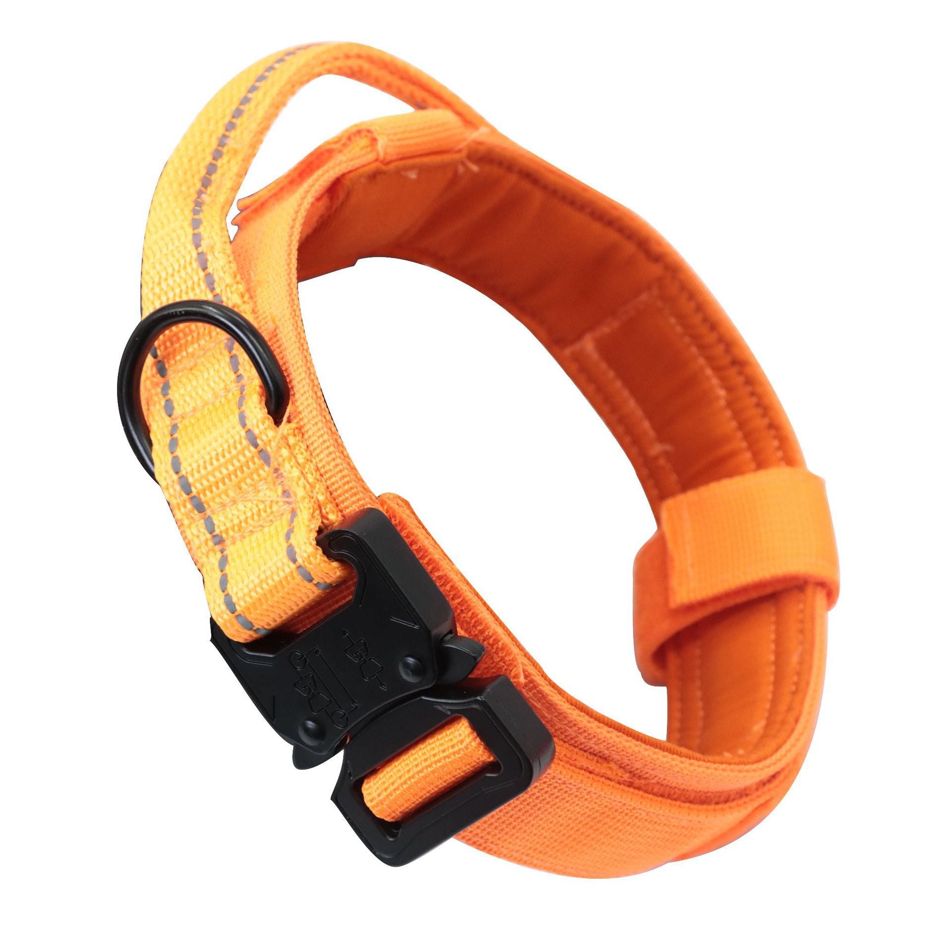 Khaki tactical dog collar and lead set for large dogs