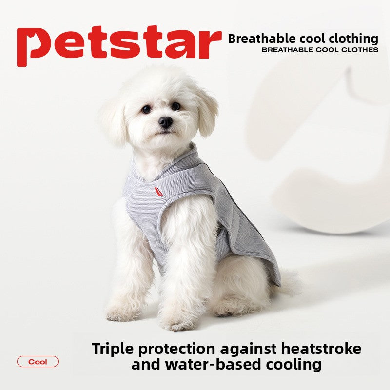 Breathable dog cooling vest with adjustable straps for summer walks, view 1