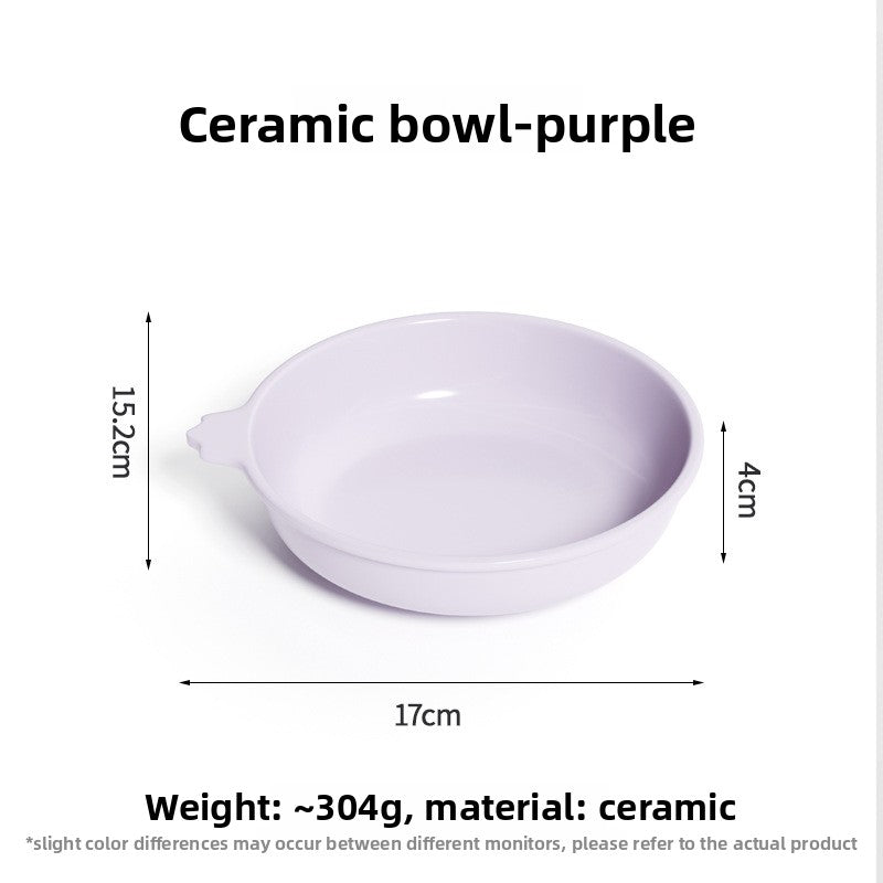 Ceramic Pet Bowl with Elevated Stand for Cats and Dogs in Four Colours