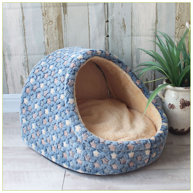 Enclosed Pet Kennel House with Soft Cushion for Dogs and Cats