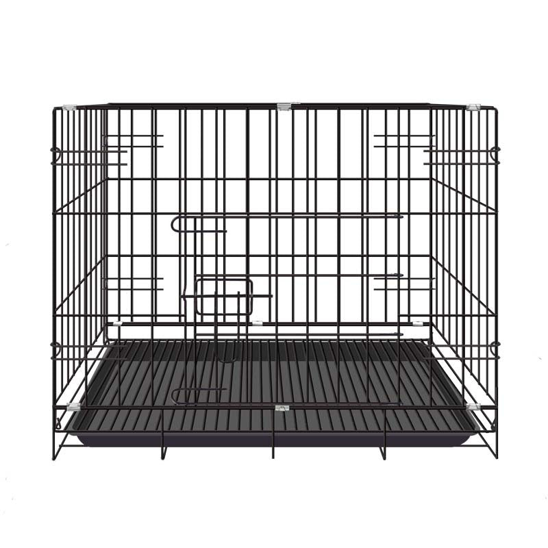 Blue foldable metal pet cage with removable tray, photo 33