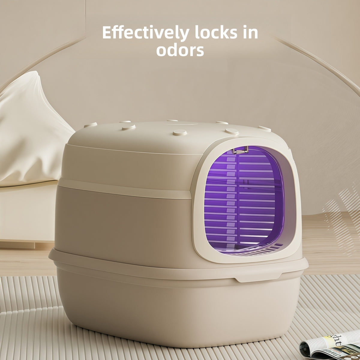 Fully Enclosed Cat Litter Box, Standard or UV Disinfecting