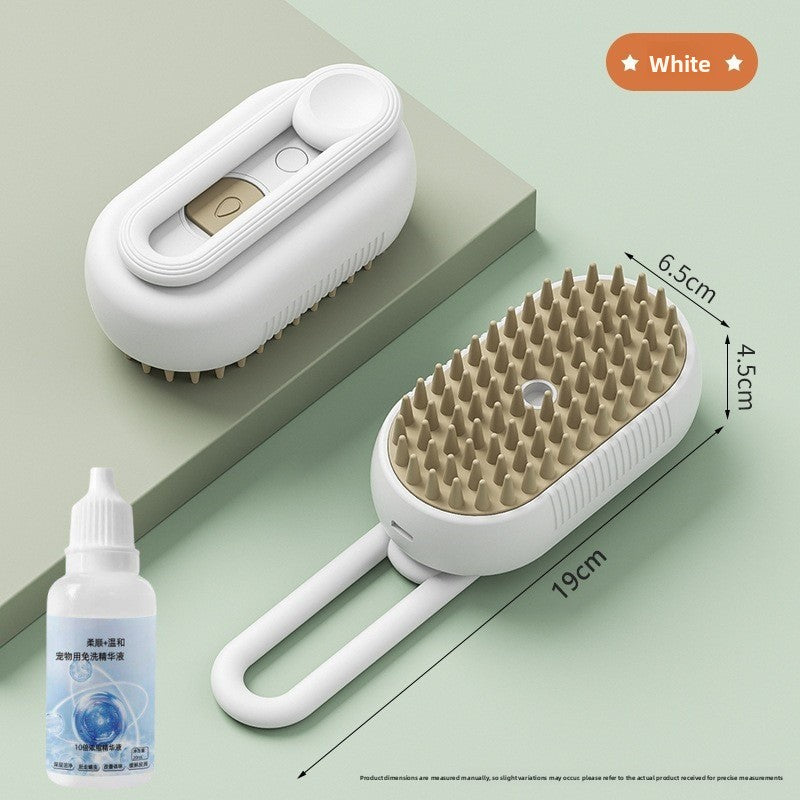 USB Mist Pet Grooming Brush with Handle, Anti-Flyaway Comb
