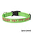 Reflective nylon dog collar in Navy Blue, showing size and shape