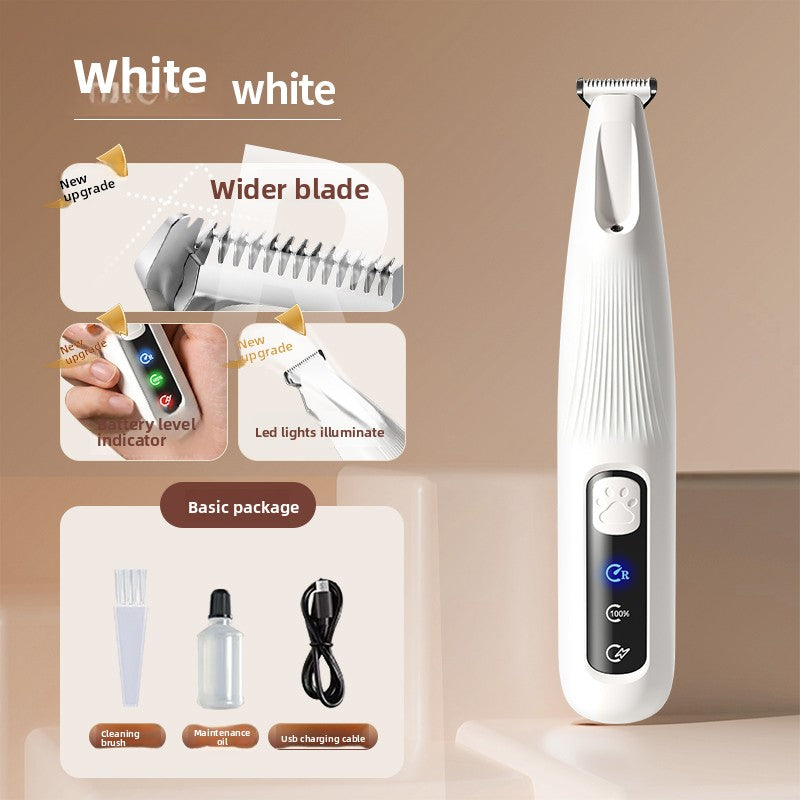 Quiet Cordless Pet Clipper with LED Light and Digital Display