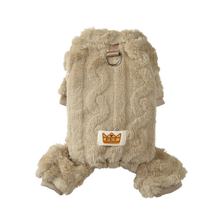 Fleece lined cable knit dog jumpsuit, available in 12 colours, image 40