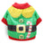 Cotton holiday pet T-shirt for small dogs and cats, showing size and shape