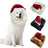 Lion mane and Christmas hat pet costume in White, size Medium