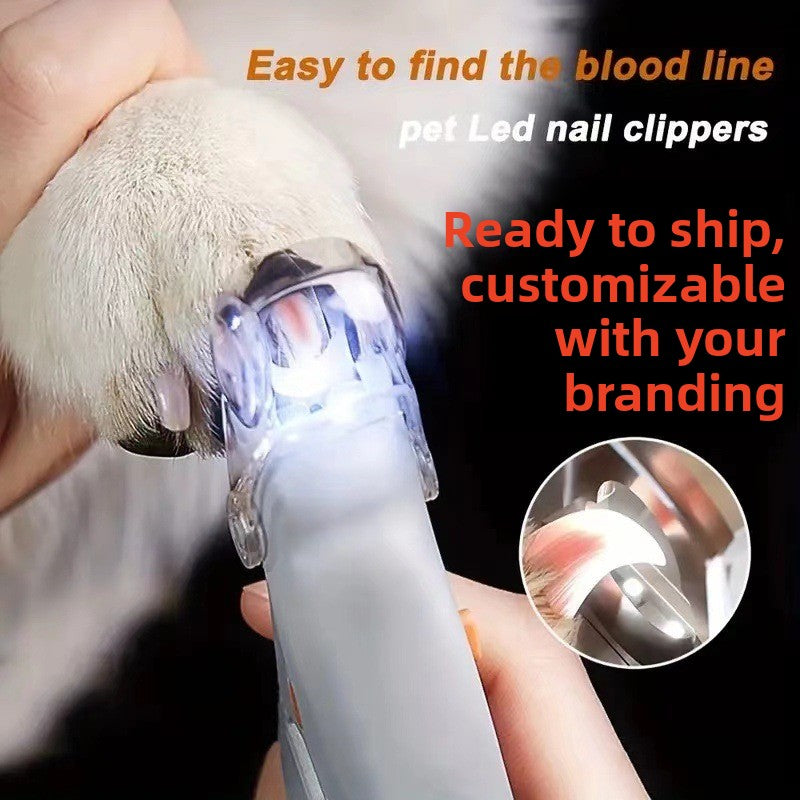 LED Cat and Dog Nail Scissors with Anti-Slip Handle