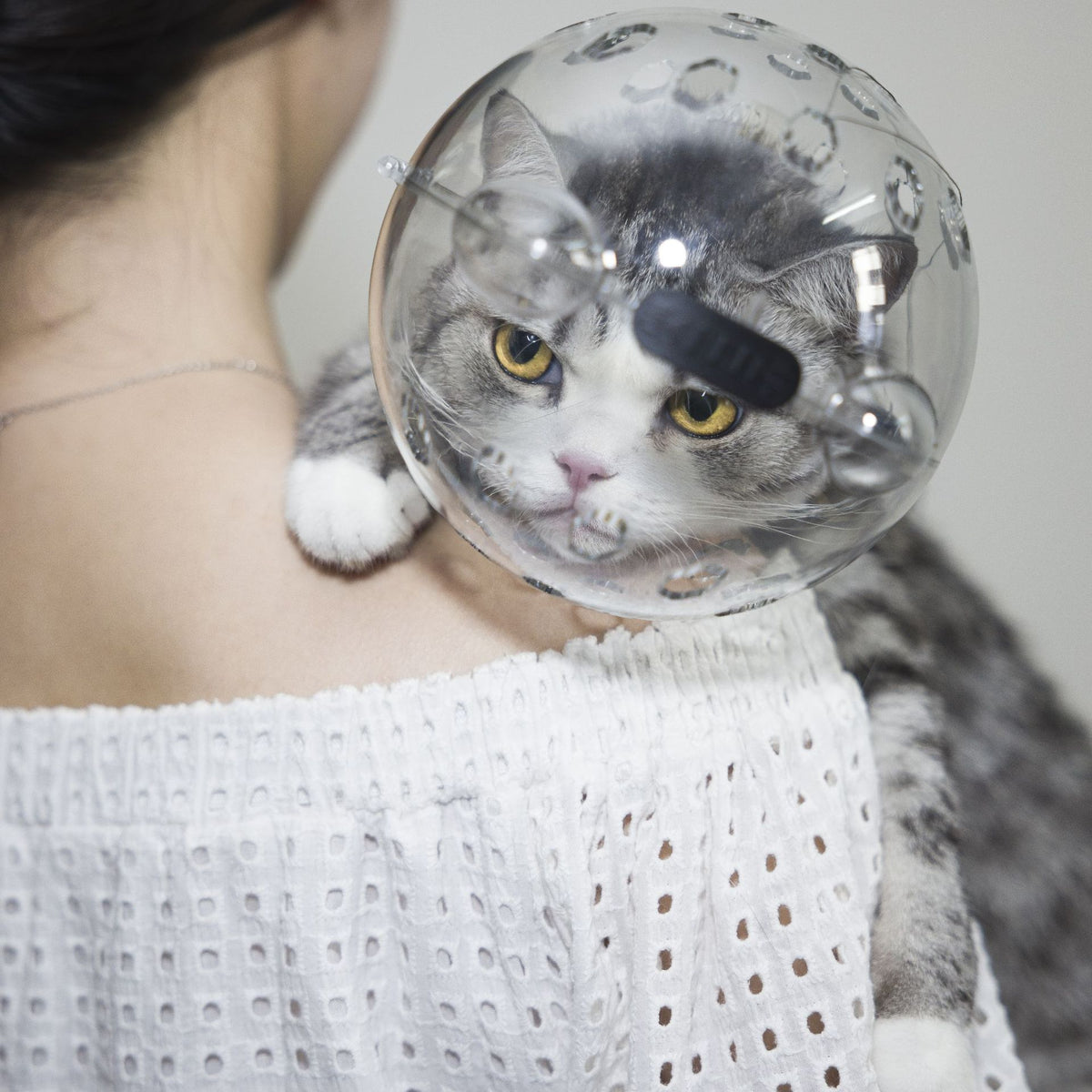 Adjustable cat grooming hood for bathing and nail clipping, product image 3