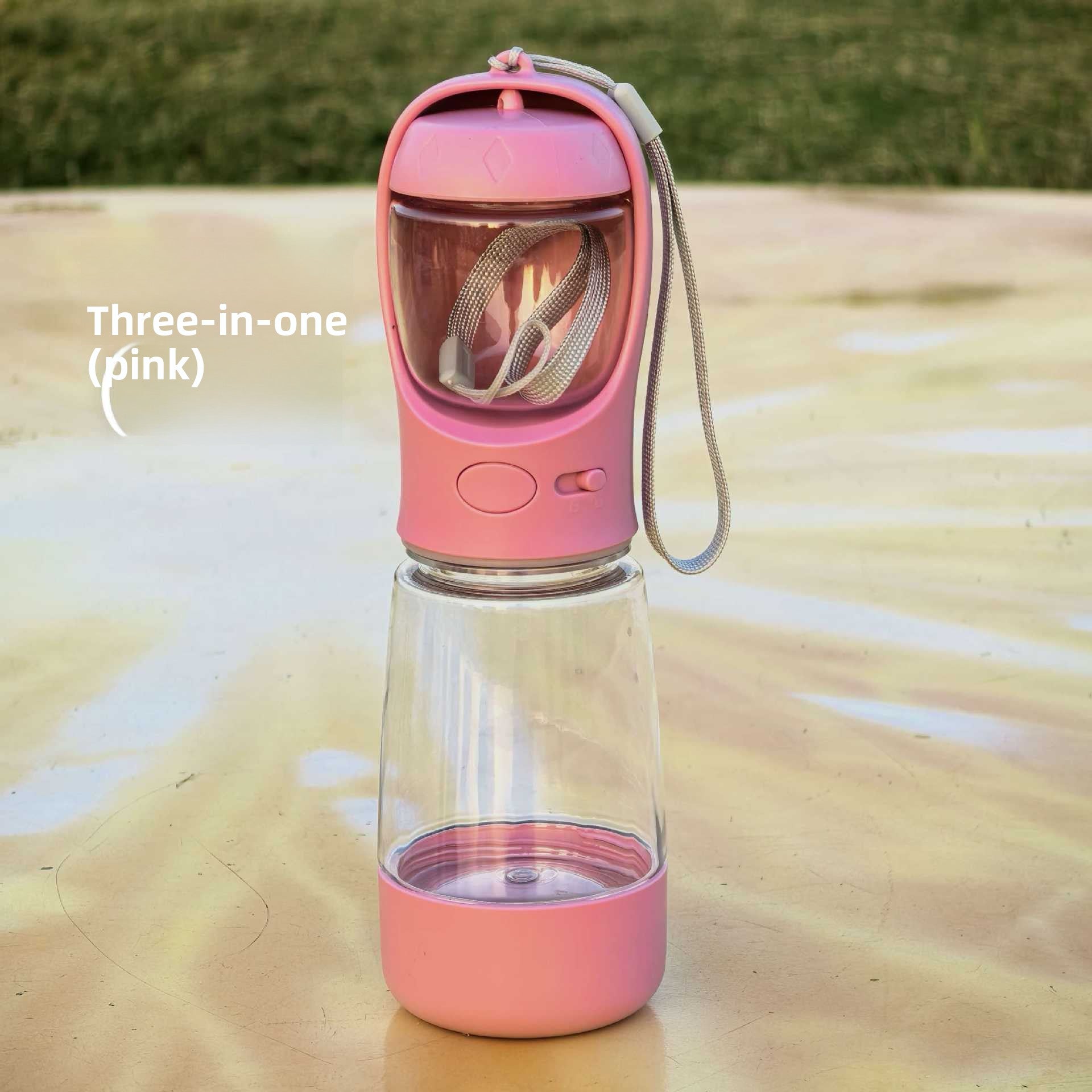 Portable 3-in-1 dog water bottle with snack cup and poop bag holder - view 11