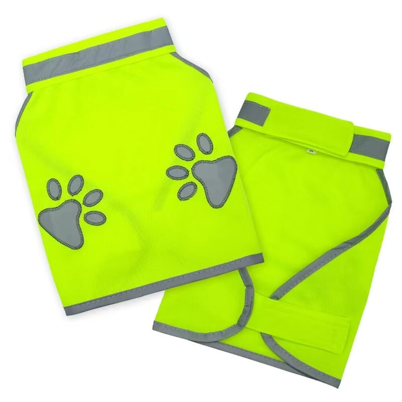 Reflective fluorescent dog safety vest, available in 3 colours, sizes Small to Large, image 2