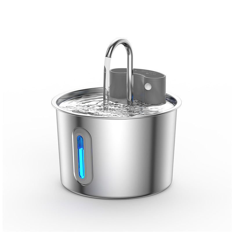 2.2L Stainless Steel Automatic Pet Water Dispenser with Multi-Stage Filter and Quiet Pump