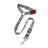 Elastic dog car seat belt lead in red with metal clip