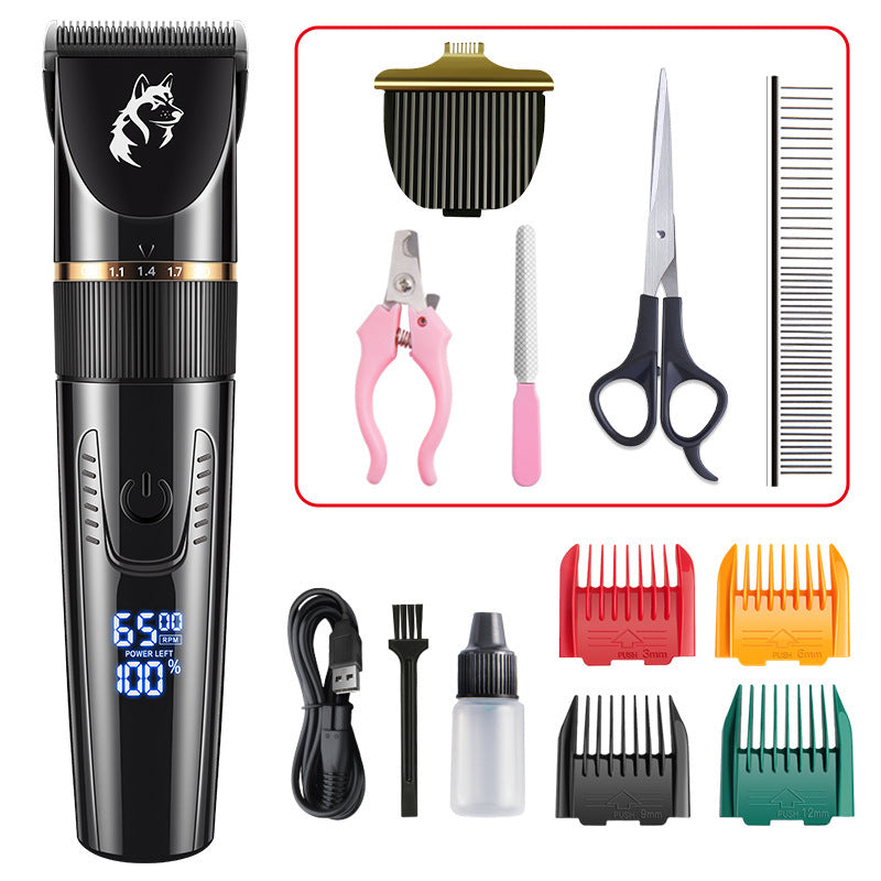 Waterproof Pet Hair Clipper with Guide Combs, Quiet and Rechargeable
