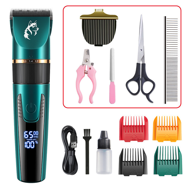Waterproof Pet Hair Clipper with Guide Combs, Quiet and Rechargeable