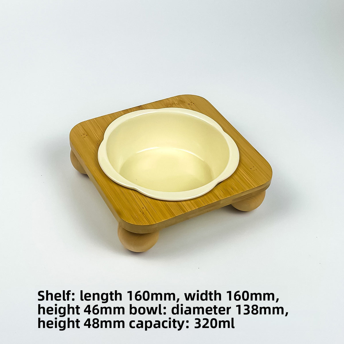 Slanted Ceramic Cat Bowl with Flower Design and Optional Stand for Neck Comfort
