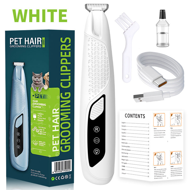 Quiet Cordless Paw Trimmer with LED Light for Dogs and Cats