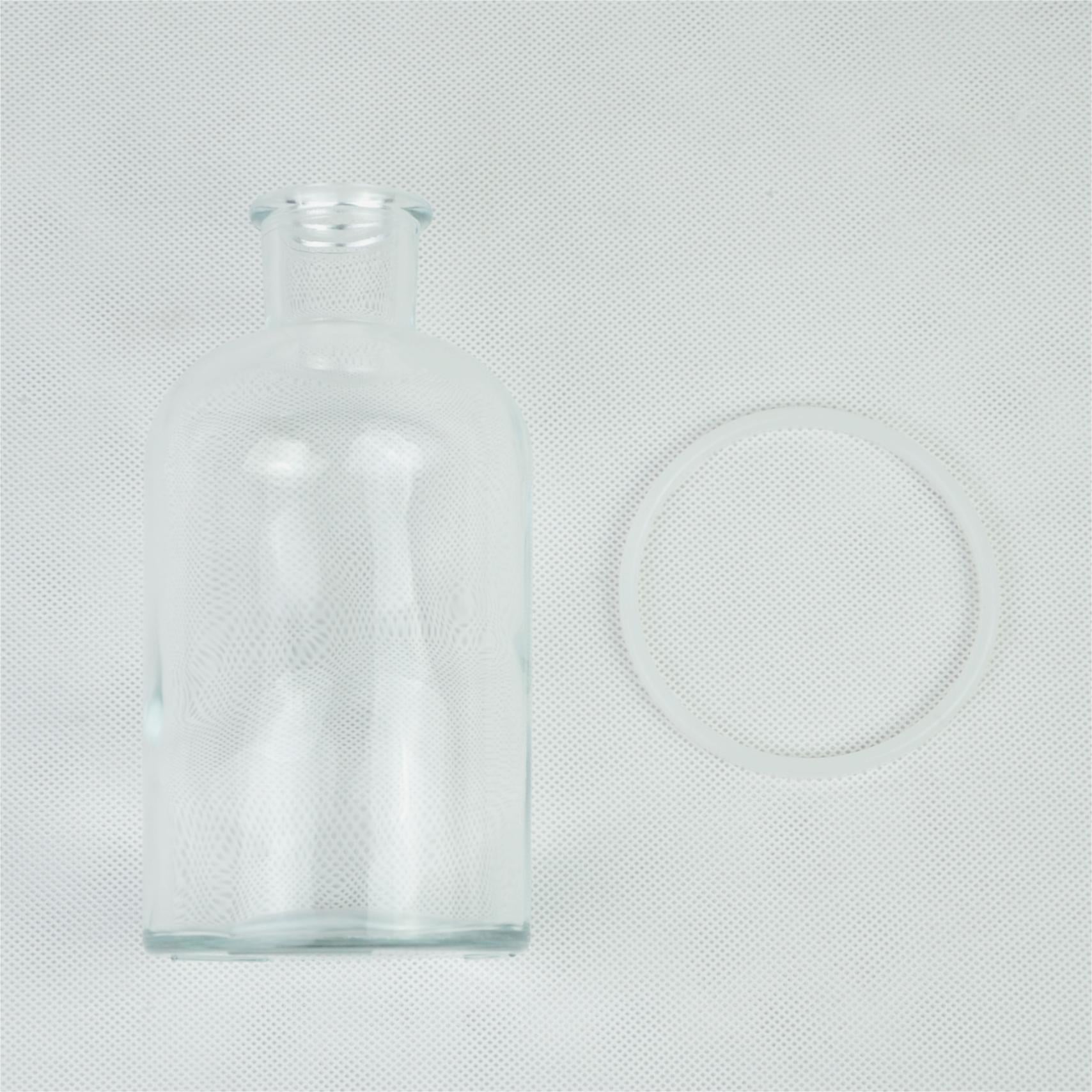 Ceramic Elephant Gravity Cat Drinking Fountain with Glass Bottle and Silicone Ring