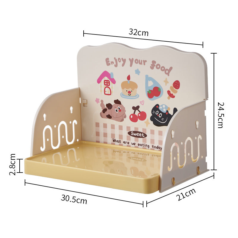 Raised pet bowl stand with anti-tip base in Yellow