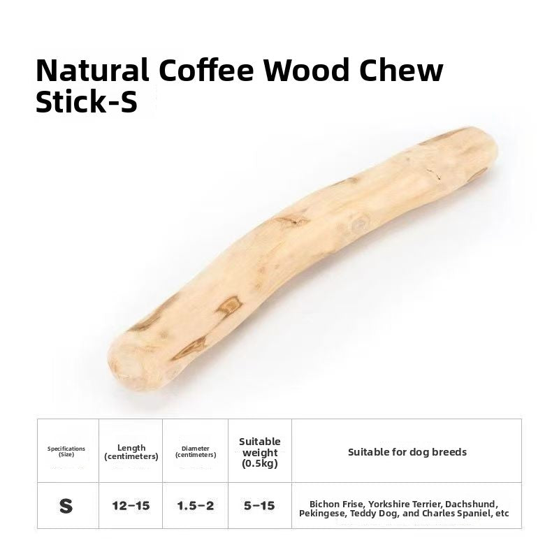 Natural coffee wood dog chew stick for small to large dogs, view 6