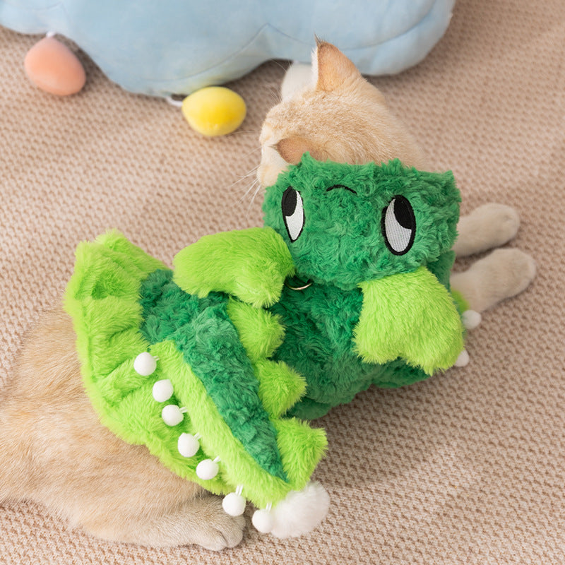 Faux fur dinosaur costume for dogs and cats, available in 2 colours, image 8