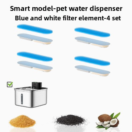 Replacement blue and white filter cotton for pet water fountains, view 2