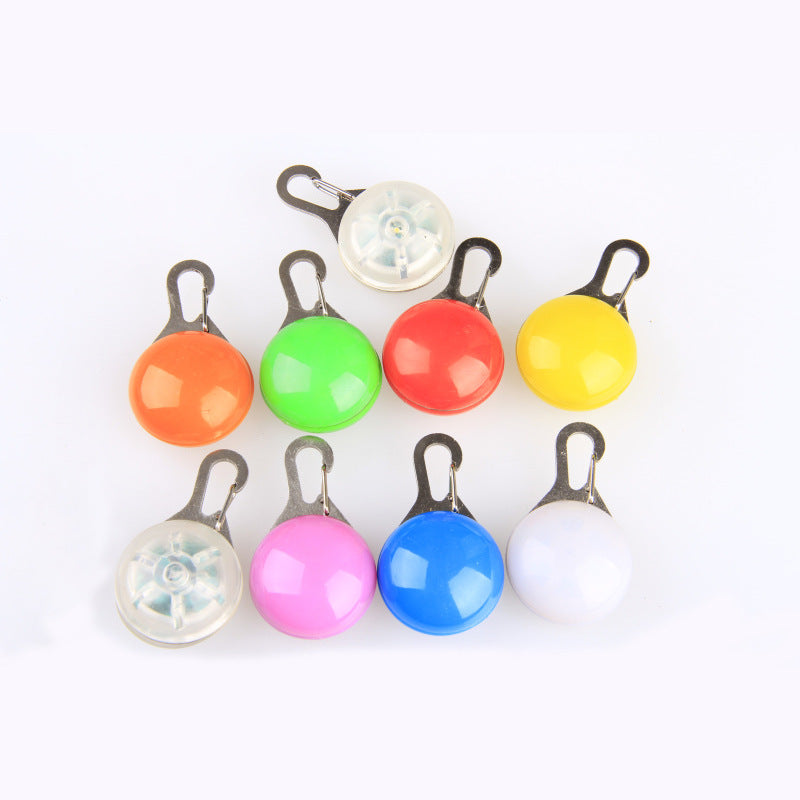 Clip on pet collar lights shown in nine colours