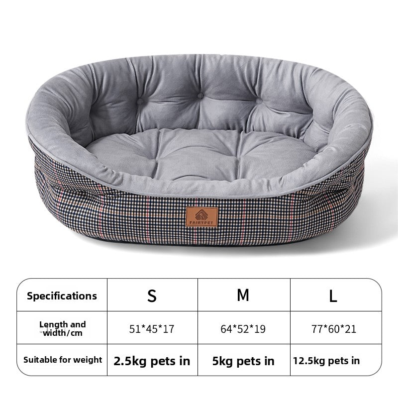 Fluffy all-season dog bed with raised sides in soft colours, photo 24
