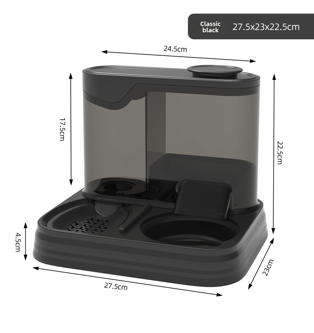 Automatic Pet Feeder and Water Dispenser Combo with Filter System in White or Black
